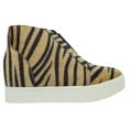 thumbnail image 2 of Soda Flat Women Chelsea Shoes Side Zipper Canvas Suede Casual High Top Hidden Platform Sneakers White Sole Flatform Cushion Foam booties POSTAL-G Cheetah Leopard Tiger 6.5, 2 of 3