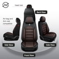 thumbnail image 2 of Fit for NISSAN SENTRA 2019 Seat Cover, PU Leather 5 Piece Full Set With Lumbar Support Non-slip, Black and Brown Car Seat Covers, Protect Car Seats, 2 of 7