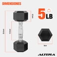 thumbnail image 4 of Mancuerna Hexagonal Altera  Acero Forro de Neopreno 5 Lbs, 4 of 6