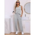 thumbnail image 2 of DARING DIVA Women's Pajamas Loungewear Knit V Neck Tank Tops with Pants Set Grey XS, 2 of 6