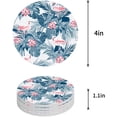 thumbnail image 1 of POGLIP Tropical Palm Leaves Flamingo Set of 4 Round Coaster for Drinks, Absorbent Ceramic Stone Coasters Cup Mat with Cork Base for Home Kitchen Room Coffee Table Bar Decor, 1 of 5