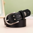 thumbnail image 3 of Women's Genuine Leather Belt - Handcrafted Vintage Metal Buckle Design, Perfect for Casual Wear and Jeans, 3 of 12