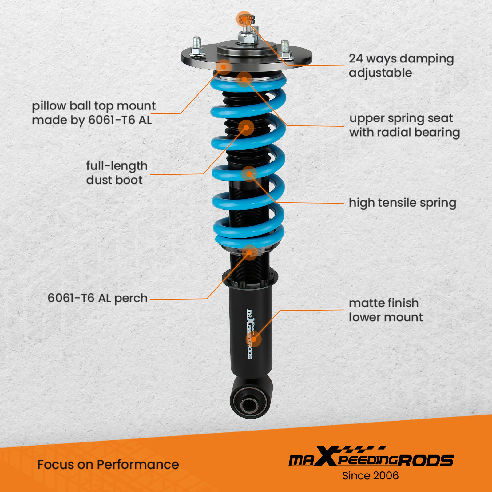 24 Way Damper Coilovers Struts For Nissan Sentra 2013-2019 Shocks