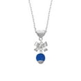 thumbnail image 2 of Delight Jewelry 12mm Capri Blue Roller Spinner with Silvertone Lining Glass Spinner Silver tone Bow Heart Necklace, 2 of 4