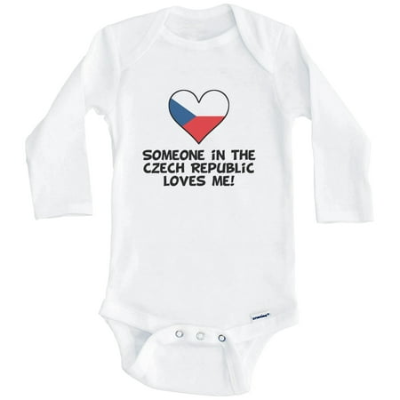 

Someone In the Czech Republic Loves Me Czech Flag Heart One Piece Baby Bodysuit (Long Sleeve) 0-3 Months White