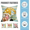 thumbnail image 2 of Hello Summer Vibes Gnome Decorative Throw Pillow Cover 20 x 20 Set of 4, Ice Cream Popsicle Juice Porch Patio Outdoor Pillowcase, Stripes Seasonal Farmhouse Couch Cushion Case Home Decor, 2 of 5