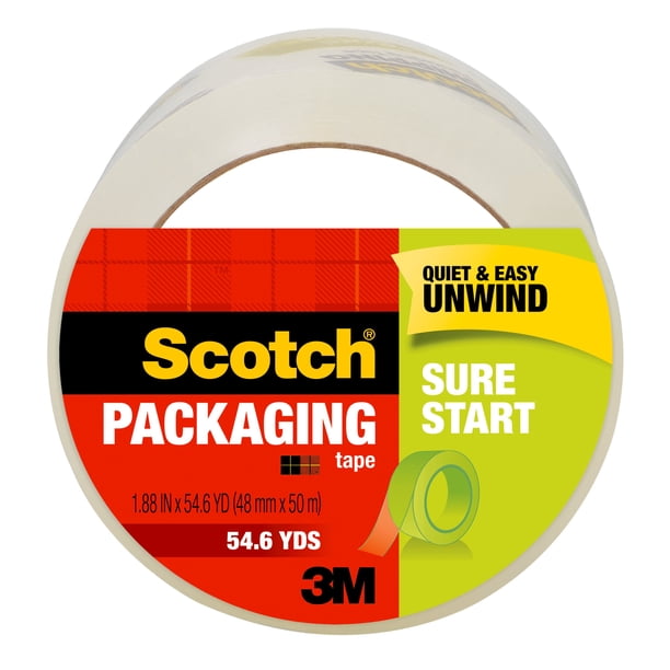 6 pack) Scotch Sure Start Packaging Tape Dispenser, Clear 1.88 in. x 6 pack) Scotch Sure Start Packaging Tape Dispenser, Clear 1.88 in. x
