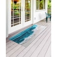 thumbnail image 2 of Watercolor Beach Wave Front Door Mat Abstract Blue Ocean Welcome Doormat Indoor Outdoor Entrance Floor Mat Non-Slip Washable Runner Rug for Front Porch Decor 20x63 Inch, 2 of 6