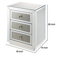 thumbnail image 5 of Benjara BM225699 3 Drawer Mirrored Nightstand with Faux Diamond Inlay, Silver, 5 of 5