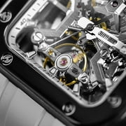 Boderry Skeleton Watches Mens Square Titanium Automatic Mechanical STORM Luxury Clock 100M Waterproof Mechanical Watch For Men
