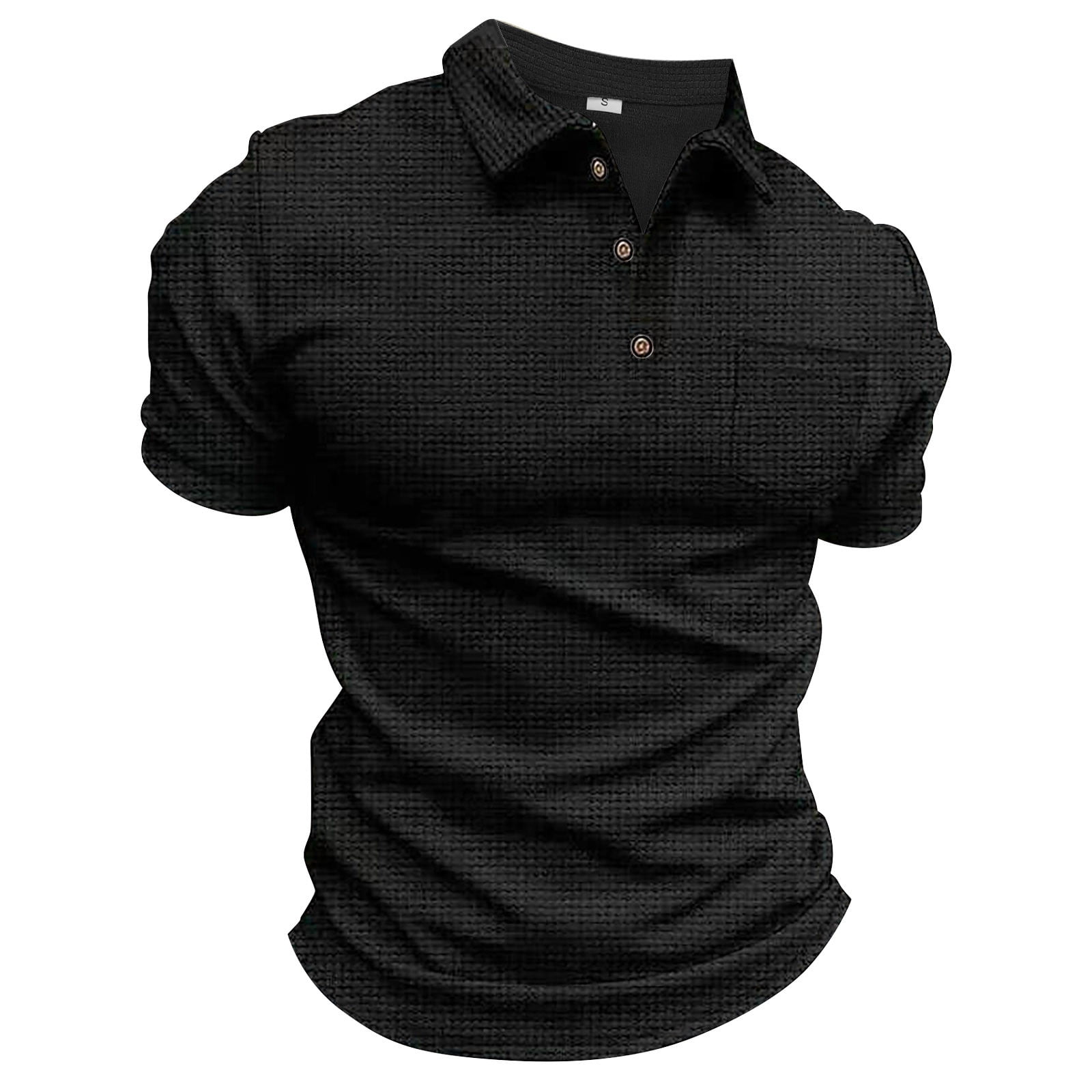 ZRBYWB Mens Polo Shirt Waffles KniShirts Short Sleeve Slim Fit Golf