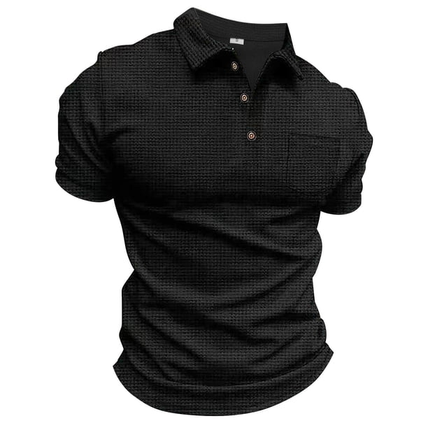 Gibobby Camisas Tipo Polo para Hombre Polo de algodón para hombre, de secado rápido, ajuste regular, absorbe la humedad, para hombre(Negro,XG)