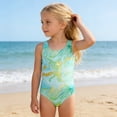 thumbnail image 4 of Girls Swimsuit One Piece Size 8 Cutout Waist Tankini for Girls Quick Dry & Stretchy Solid Color Girls Dress Up Clothes with Mesh Cover Ups Summer Girl's Swimwear Green11-12 Years, 4 of 5