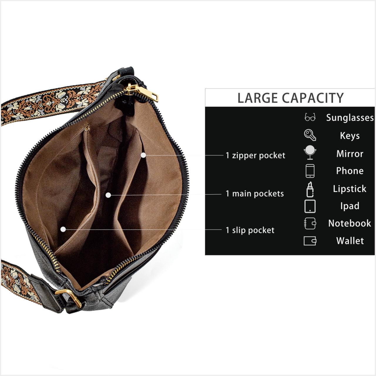 Badiya Crossbody Bags for Women Trendy Vegan Leather Hobo Handbags With Adjustable Strap Shoulder Bucket Bags