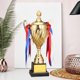 thumbnail image 1 of Trofeo de premio Copa de trofeo de metal con base Primer lugar Trofeos Accesorios Premio para Torneo Competición Celebración Fútbol Fútbol Béisbol 45cm BLESIY Trofeo de premio, 1 of 8