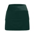 thumbnail image 3 of GEWSEY Skorts for Women with Pockets High Waist Tummy Control Women's Yoga Shorts Dressy Casual Athletic Tennis Mini Skirts Dark Green, 3XL, 3 of 4