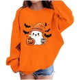 thumbnail image 2 of HAOTAGS Girls Halloween Sweatshirts, Crewneck Printed Long Sleeve Pullover Sweatshirts Orange Size 6, 2 of 4