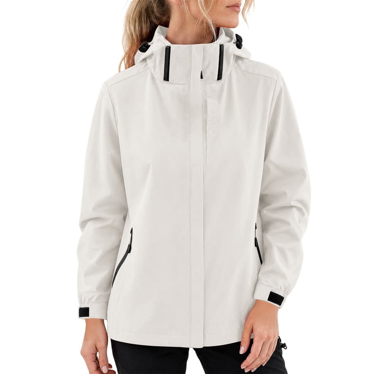 EazyTech Women's Detachable Hood Waterproof Windbreaker – Outdoor
