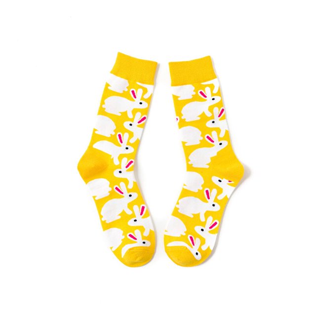 Calcetines coloridos de moda Harajuku para mujer, medias divertidas de algodón con personalidad de la serie de huevos de arte, novedad