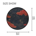 thumbnail image 4 of Black Background with Red Clouds Memory Foam Bath Mat 36" Absorbent Rug with Non Slip Base and 4 Bonus Pads, 4 of 6