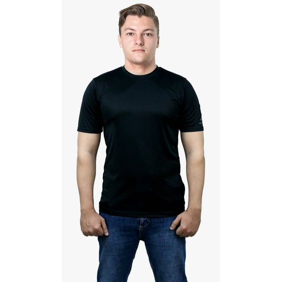 HeedFit Men's Dri-Power Elite Moisture-Wicking Athletic Tee, S, Black