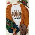 thumbnail image 3 of ABPHQTO Camiseta blanca de manga corta con estampado de árbol de leopardo y Feliz Navidad para mujer, 3 of 5