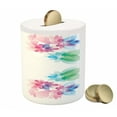 thumbnail image 3 of Flower Piggy Bank, Abstract Petals Digital Reflections Bridal Buds Exquisite French Style Pattern, Ceramic Coin Bank Money Box for Cash Saving, 3.6" X 3.2", Multicolor, by Ambesonne, 3 of 4