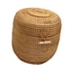 thumbnail image 4 of Cesta de almacenamiento de ratán, cesta de almacenamiento tejida a mano con tapa, cesta redonda, L, 4 of 9