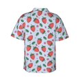 thumbnail image 4 of Xecao Strawberries print Hawaiian shirt - a stylish short-sleeve button-down for men, perfect for casual beach and tropical outings., 4 of 9