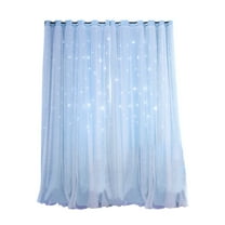 Linaichen window curtain Blackout Star Curtain for Living Room/Bedroom, 1x2.5m (Sky Blue)