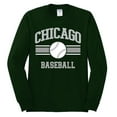 thumbnail image 2 of Wild Bobby City of Chicago CHI American Baseball Fantasy Fan Sports Men's Long Sleeve T-Shirt, Forest Green, Medium, 2 of 6