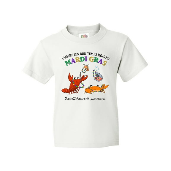 Inktastic Laissez Les Bon Temps Rouler Mardi Gras Partying Seafood Youth T-Shirt