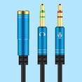 thumbnail image 2 of Miangastore 2Pack Audio Y Splitter Cable Mic Audio Headphone Splitter Cable Durable Design Blue for Gaming, 2 of 9