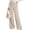 Beige, variant on Women's Wide Leg Work Dress Pants Trousers | Palazzo Pant with Pockets, Lightweight Flowy, High Elastic Waistband, Office Wear, Business Casual Outfits, Fashion Clothing
