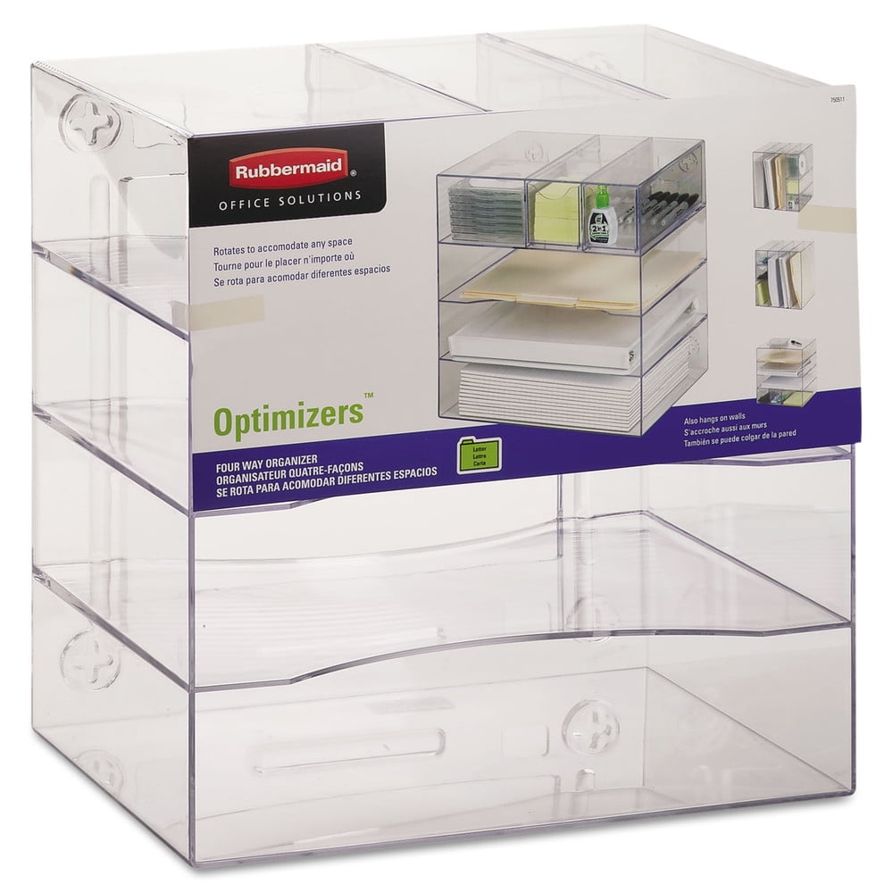 Optimizers Four Way Organizer With Drawers Plastic 10 X 13 1 4 X 13 1 4 Clear Walmart Com