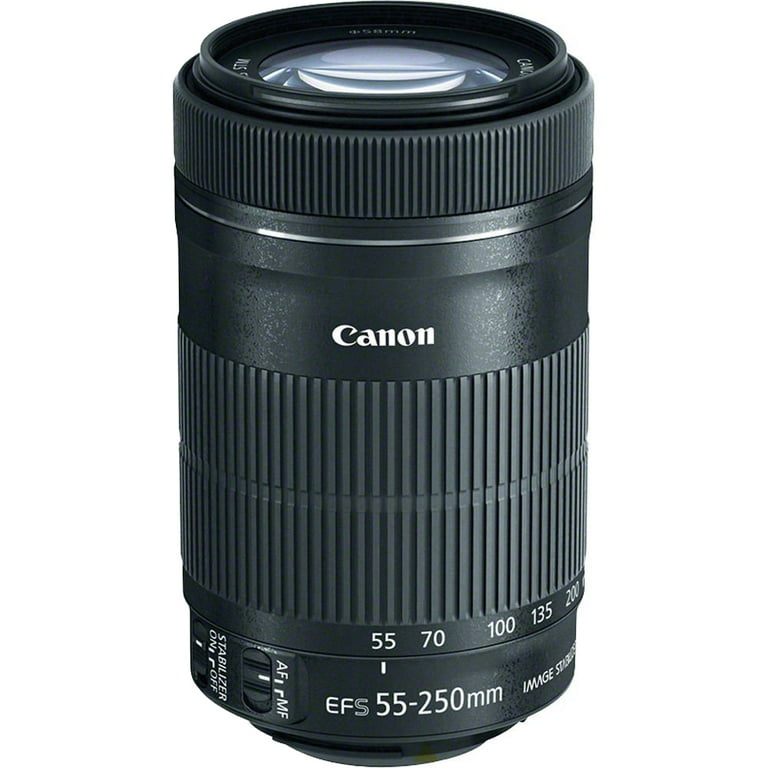 Canon EF-S 55-250 f/4-5.6 IS STM (8546B002) Pro Lens Kit Bundle. Bundle  Includes: 32GB Memory Card, 58mm UV, Polarizer & FLD Deluxe Filter Kit,  Card