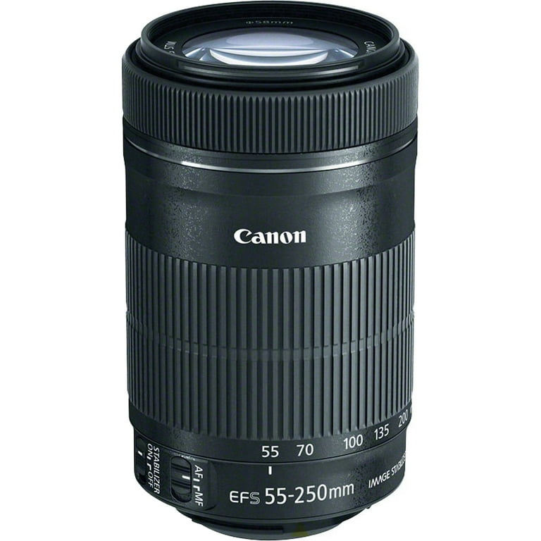 Canon EF-S 55-250 f/4-5.6 IS STM (8546B002) Pro Lens Kit Bundle. Bundle Includes: 32GB Memory Card, 58mm UV, Polarizer & FLD Deluxe Filter Kit, Card