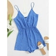 thumbnail image 5 of Women's Leopard Print Wrap Spaghetti Strap Romper Cami Jumpsuit, 5 of 5