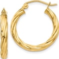 thumbnail image 1 of 14K Yellow Gold Polished 2.75mm Twisted Hoop Earrings (14 X 21.5) Made In Indonesia tc388, 1 of 6