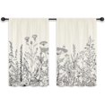 thumbnail image 6 of Small Kitchen Curtains Cafe Curtains Floral Leave Plant Botanical Wildflower Rod Pocket Farmhouse Pattern Herb Living Room Bedroom Window Drape Treatment Fabric 2 Panels 27.5 x 39 Inch, 6 of 6