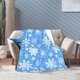 thumbnail image 4 of Manta de invierno con copos de nieve azules, ultra suave, cálida y para todas las estaciones, manta decorativa de vellón para cama, silla, coche, sofá, dormitorio, 50 x 40 pulgadas, 4 of 8