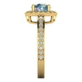 thumbnail image 3 of 1.335 ct Round Cut Blue Moissanite Halo Engagement Ring for Women in 14K Yellow Gold, 3 of 5