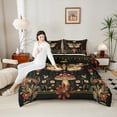 thumbnail image 4 of Manfei Animal Moth 2pcs Bedding Comforter Set,Floral Mushroom Twin Comforter Sets,Bohemian Theme Breathable Bedding Set,Lightweight Flower Room Decor,Reversible, 4 of 8