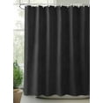 thumbnail image 2 of Fsddascl Solid Black Shower Curtain Set - 54" x 78" Washable Bathtub Curtain with 12 Hooks, Retro Minimalism Abstract Denim Texture Waterproof Fabric Stall Shower Curtains for Bathroom/Bathtub, 2 of 6