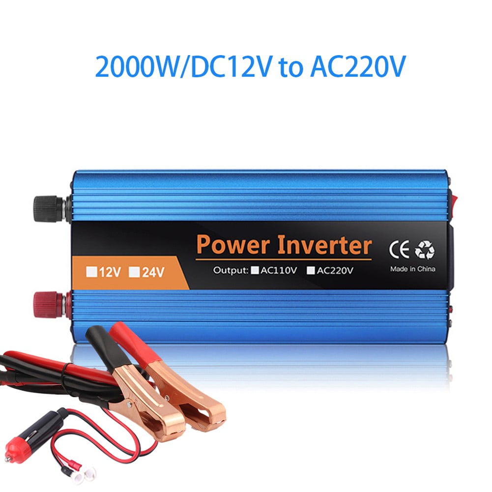 POMOI11 WMY-240129625 2000-Watt Continuous Pure Sine Wave Power Inverter, 2 AC Sockets for Car