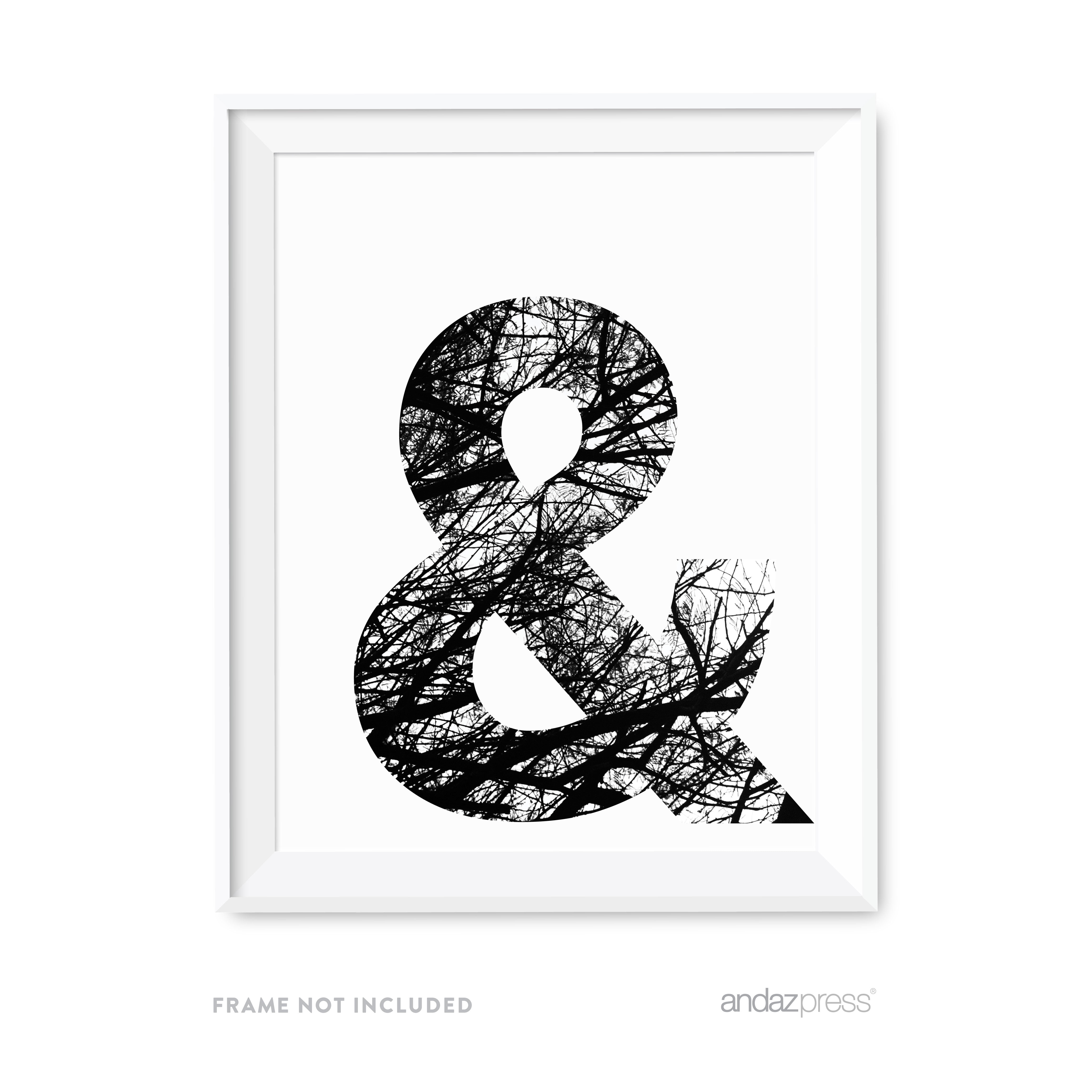 & Monogram Wall Art Letters, Black and White Tree Branches
