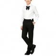 thumbnail image 1 of Odeerbi Niños 3 Piezas Caballero Traje Formal Preppy Traje de Manga Larga Camisa de Vestido y Pantalones de Traje Con Corbata Colegial Conjunto de Uniforme, 1 of 7