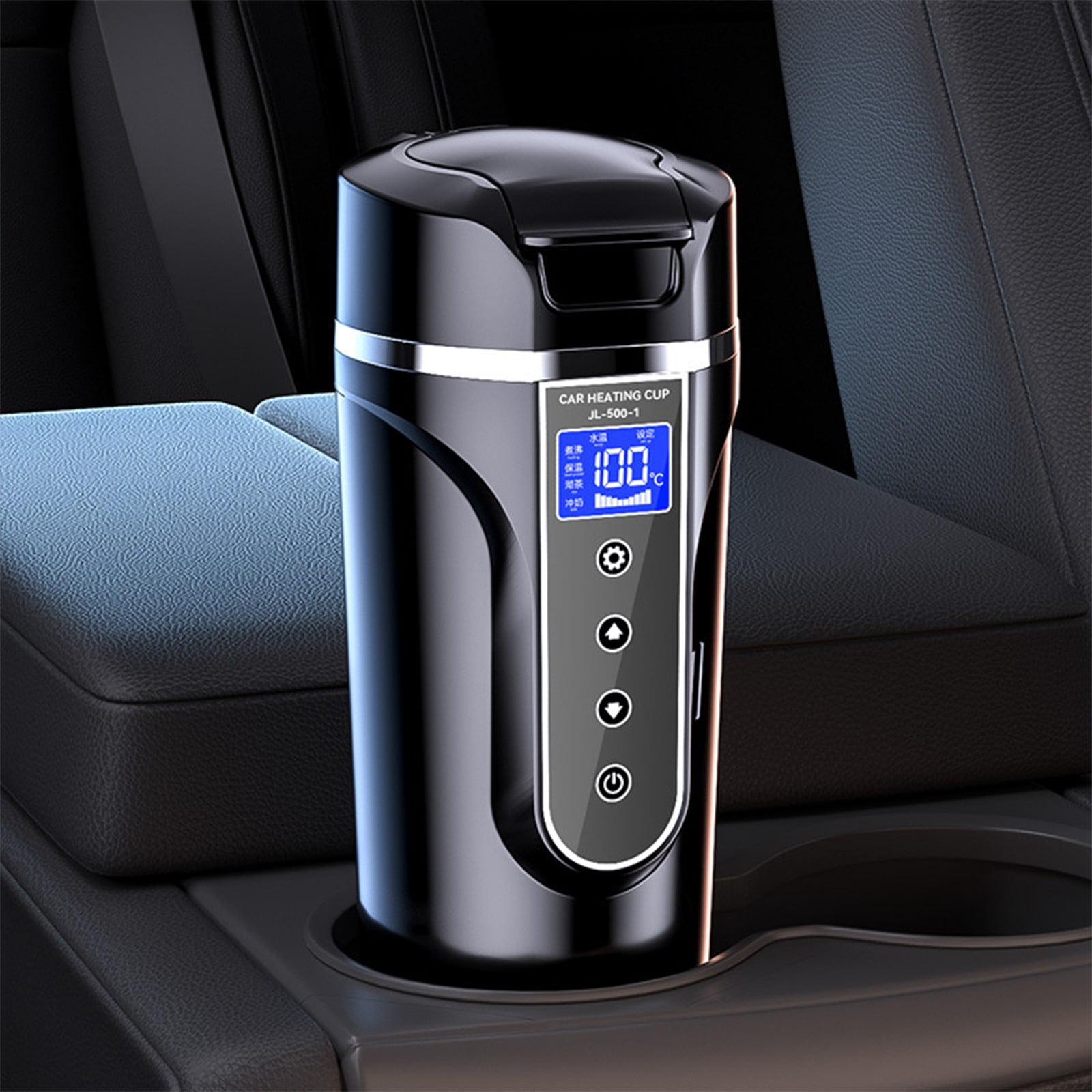 CxhicLuv Car Mounted Water Kettle, 12V24V Electric Water Heater for Hot Drinks, Insulated Kettle for Coffee, Tea, and Beverages, Auto Shutoff Feature for Safety, Ideal for Road Trips and Long Drives