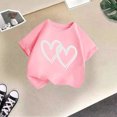 thumbnail image 5 of LRen Girl Tops Size 7-8 Tie Dye Graphic Print Short Sleeve Crewneck Kids Tees Soft Cute Tees Toddler Clothes,Z31-Pink,140, 5 of 5