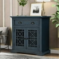thumbnail image 2 of Cabinet with Big Wood Drawer, Wood Storage Drawers Cabinet,8-Drawer Dresser with Elegant Flower Carving for Living Room, Storage Chest for Bedroom,Antique Navy, 2 of 5
